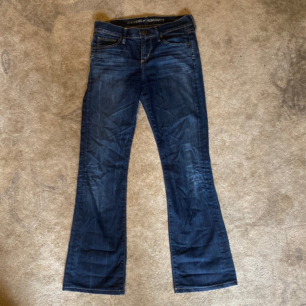 Citizens of Humanity Dita Petite Bootcut Jeans, Stretch Dark Wash Denim, Size 25